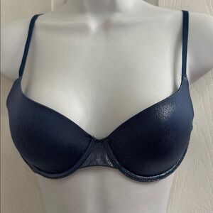 VICTORIA’S SECRET Blue Metallic Sheen Demi Bra Size 34B
